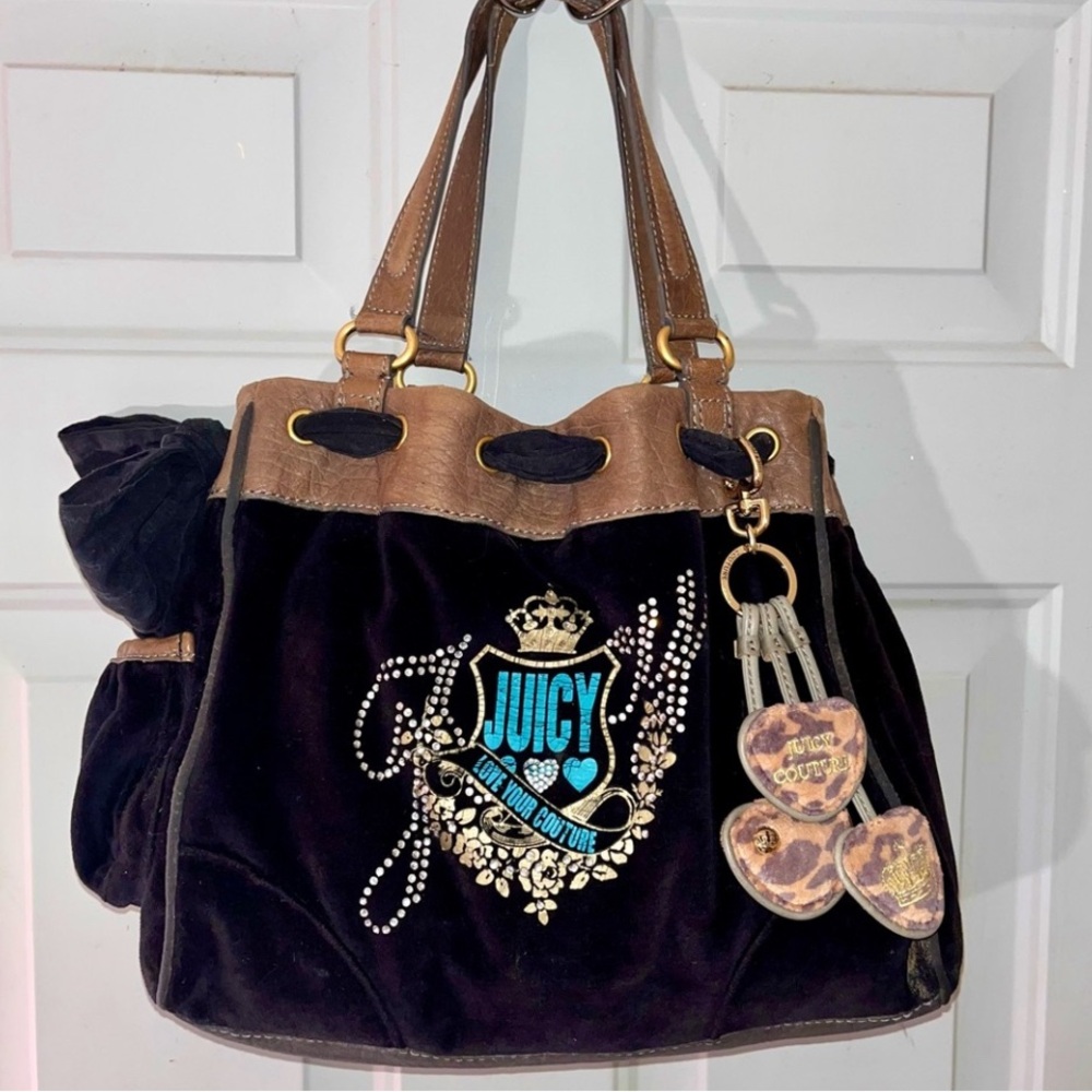 Juicy Couture Y2K Black Velour Rare Daydreamer with Bling